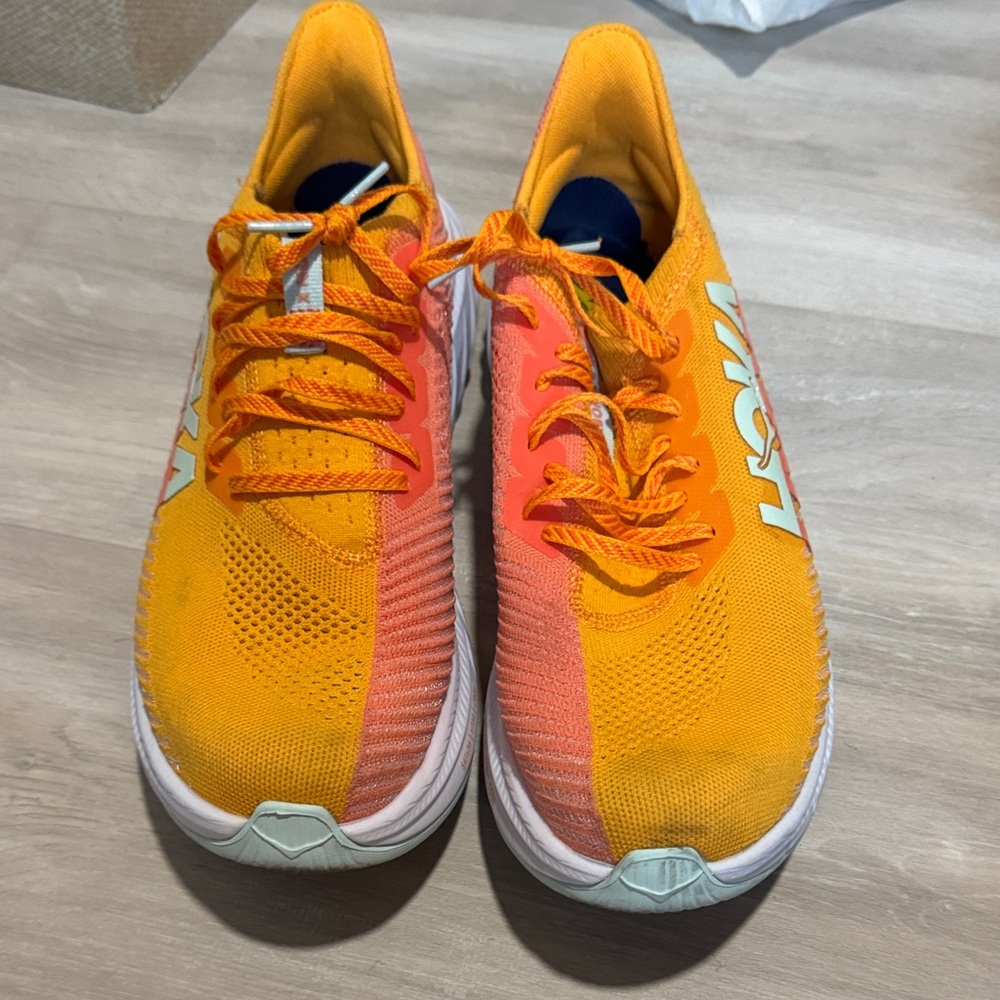 Hoka Vibrant Orange and Coral Sneakers size 11.5